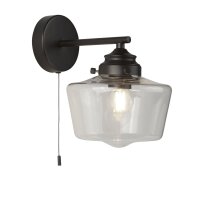 Lampe de salle de bain murale IP44 noire matte claire E27...