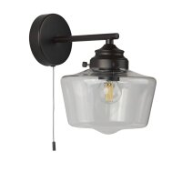 Lampe de salle de bain murale IP44 noire matte claire E27...
