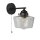 Lampe de salle de bain murale IP44 noire matte claire E27 avec interrupteur