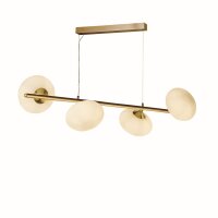Suspension 4 flammes G9 en laiton mat blanc