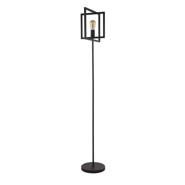 Lampadaire noir E27 160 cm métal rétro design