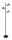 Lampadaire 3 flammes E14 153 cm verre fumé ajustable