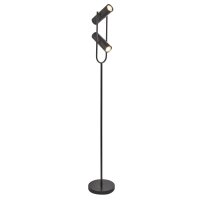 Lampadaire 2 flammes noir GU10 150 cm métal ajustable