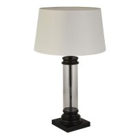 Lampe de table 63 cm Noir Blanc E27 Tissu Verre