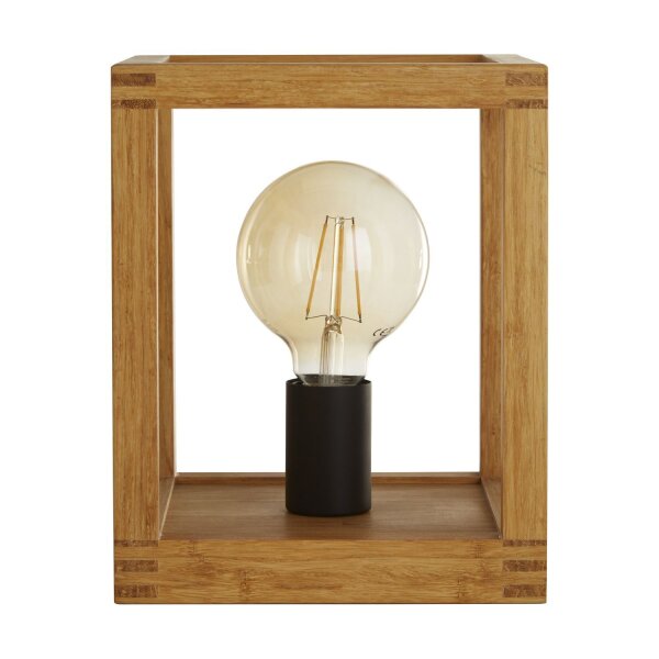Lampe de table petite H : 25 cm E27 Naturel Bambou Bois