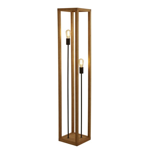 Lampadaire en bambou 140 cm de haut carré naturel noir ZAMOSC