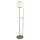 Lampadaire E27 145 cm en laiton antique blanc verre métal