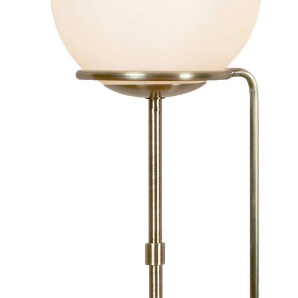 Lampe de table verre métal en laiton antique blanc E27 50 cm