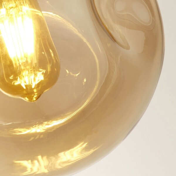 Suspension Noir Champagne E27 D : 25 cm Verre TALIA