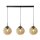 Lampe à suspendre 3 flammes E27 Noir Champagne Abat-jour sphérique