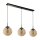 Lampe à suspendre 3 flammes E27 Noir Champagne Abat-jour sphérique