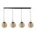 Suspension 4 flammes E27 noir champagne verre
