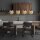 Suspension 4 flammes E27 noir champagne verre