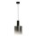 Lampe à suspendre verre métal D : 22 cm E27 Noir Gris Fumé
