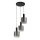 Lampe à suspendre verre fumé 3 flammes noir gris E27 Ø 42 cm