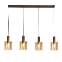 Lampe &agrave; suspendre verre fum&eacute; L : 142 cm...