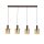 Lampe à suspendre verre fumé L : 142 cm 4-flamme E27 brun ambre