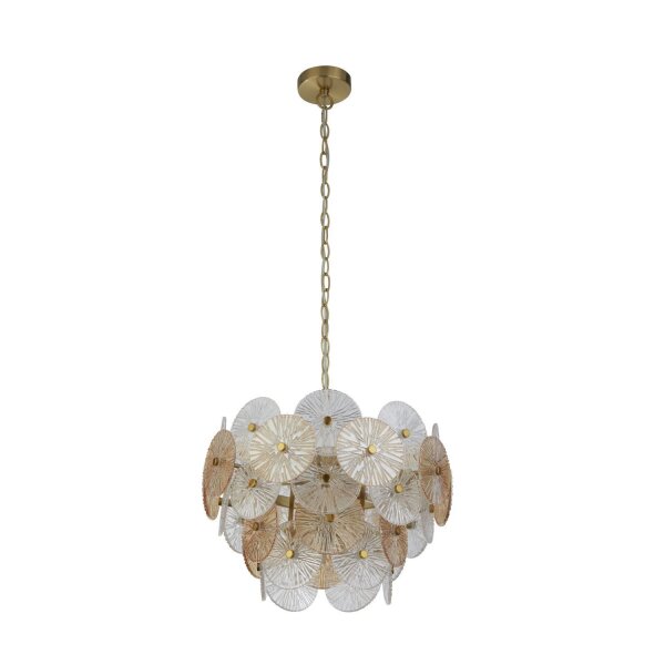 Suspension verre métal Ø 45 cm artistiquement réglable en hauteur