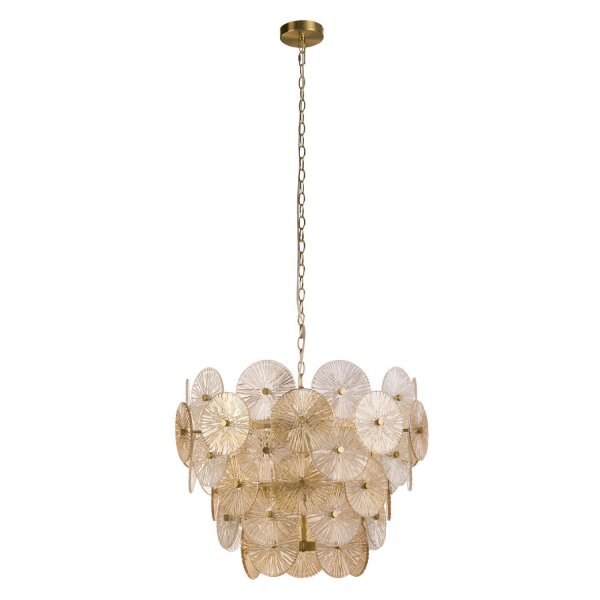 Lampe à suspendre verre métal Ø 64 cm 9x G9 Moderne artistique