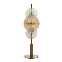 Lampe de table verre métal 66 cm en laiton ambre...