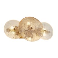 Lampe de plafond métal verre L : 40 cm en laiton...
