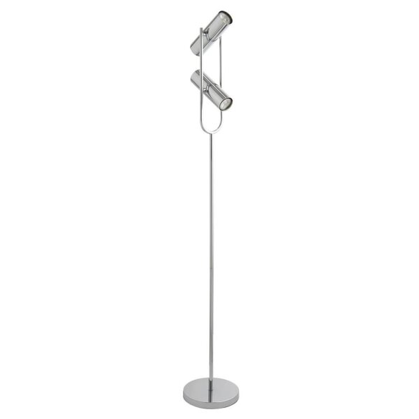Lampadaire 150 cm 2 flammes GU10 chrome orientable