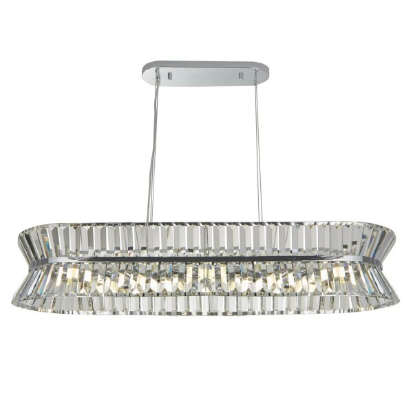 Lampe à suspendre chrome clair cristal 10x G9 L : 100 cm