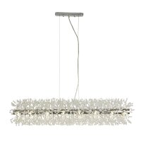 Suspension cristal 100 cm de long chrome clair 16x G9