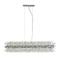 Suspension cristal 100 cm de long chrome clair 16x G9