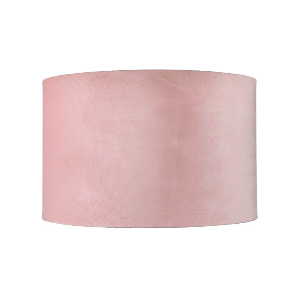 Abat-jour velours D : 28 cm en rose argent rond