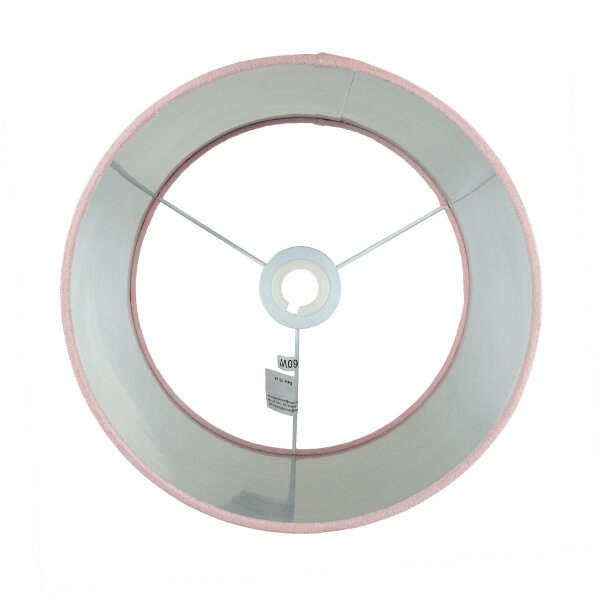 Abat-jour velours D : 28 cm en rose argent rond