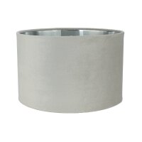 Abat-jour gris clair argent velours rond D : 28 cm pour...