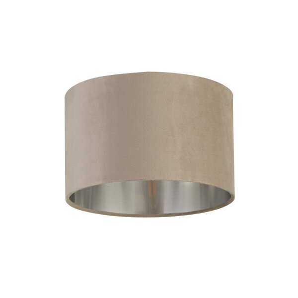 Abat-jour Lampe suspendue Ø 28 cm Taupe Argent Tissu