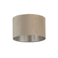 Abat-jour Lampe suspendue Ø 28 cm Taupe Argent Tissu