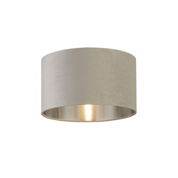 Abat-jour velours gris clair argent D : 38 cm Lampe à suspendre