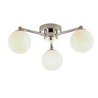 Plafonnier 3 flammes chrome blanc G9 métal art...
