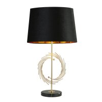 Lampe de table 56 cm D : 35 cm E27 en or noir rond