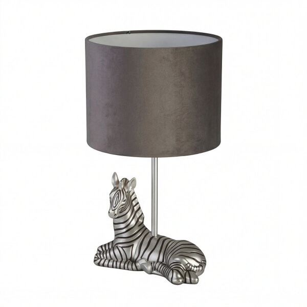 Lampe de table moderne 35 cm Zebra E27 en argent noir