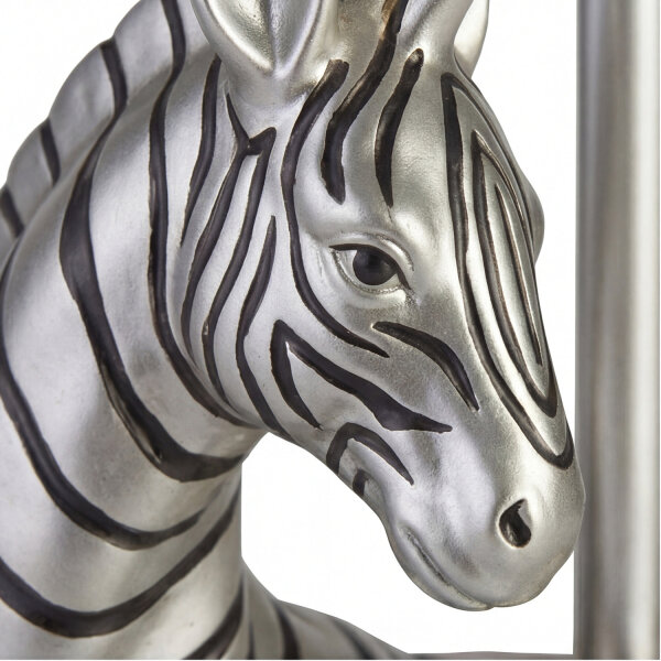 Lampe de table moderne 35 cm Zebra E27 en argent noir