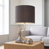 Lampe de table moderne 35 cm Zebra E27 en argent noir