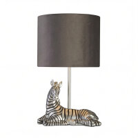 Lampe de table moderne 35 cm Zebra E27 en argent noir