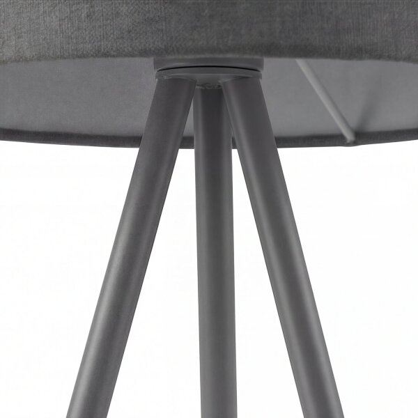 Lampe de chevet tripode E14 54 cm en argent mat gris