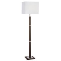 Lampadaire petit 147 cm brun blanc métal abat-jour...