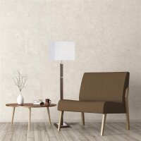Lampadaire petit 147 cm brun blanc métal abat-jour...