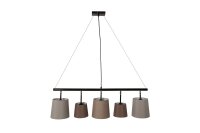 Suspension Noir Marron Beige Tissu M&eacute;tal 5-flmg