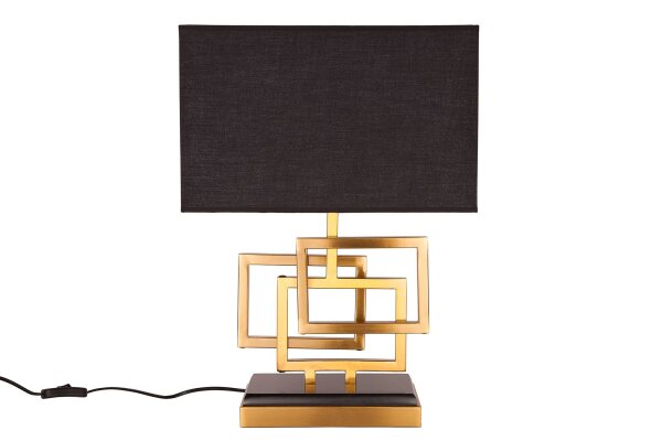 Lampe de table confortable noir or tissu anti-éblouissement E27