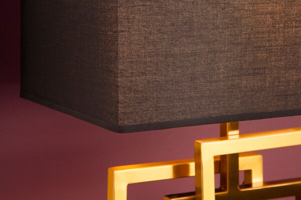 Lampe de table confortable noir or tissu anti-éblouissement E27