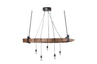 Suspension en bois naturel152 cm de long 5-flamme...