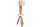 Lampadaire tripode bois lin tablette 153 cm faible éblouissement