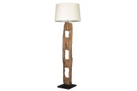 Lampadaire bois tissu blanc faible éblouissement...